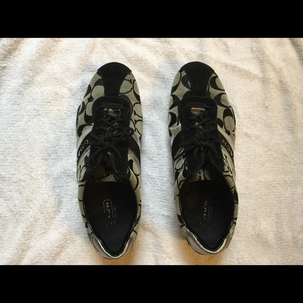 Black with suede Coach shoes